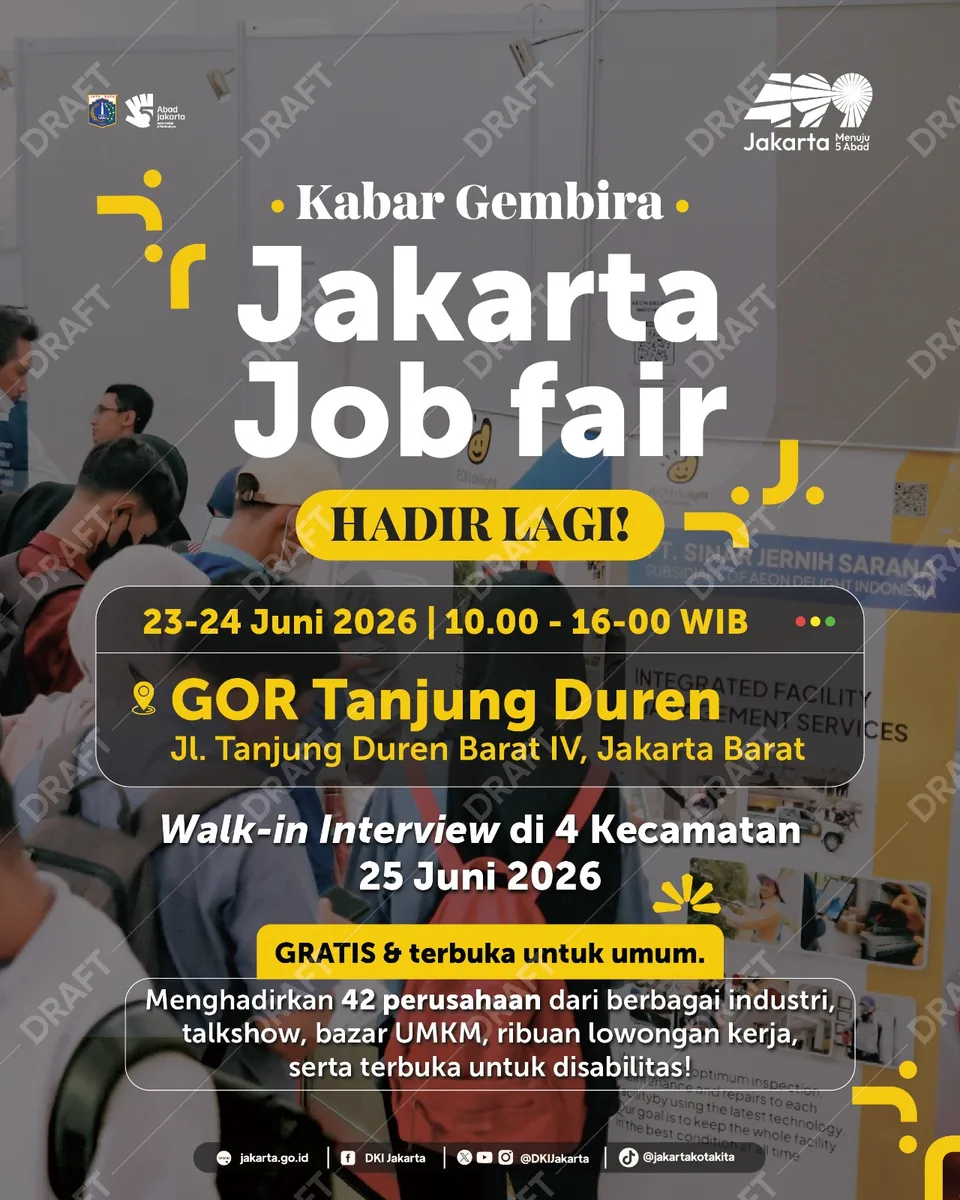 Job Fair Kabupaten Grobogan 2026 (Suku Dinas TKTE Wilayah Kabupaten Grobogan Barat) : 23-24 Juni 2026